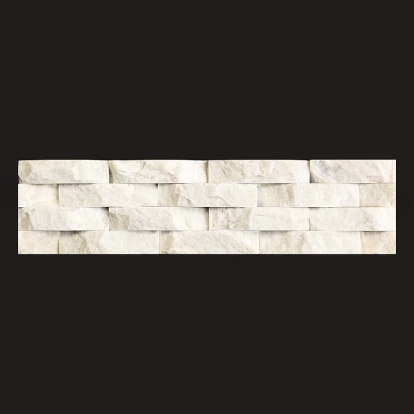 Milky White Marble Wall Panel Waved Surfaces 4 lines