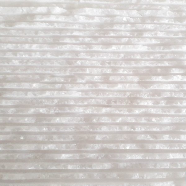 mini lines chiseled white marble