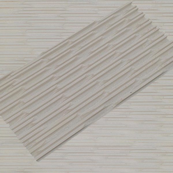 Comb Chiseled Milky White Marble 2