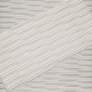 Comb Chiseled White Marble